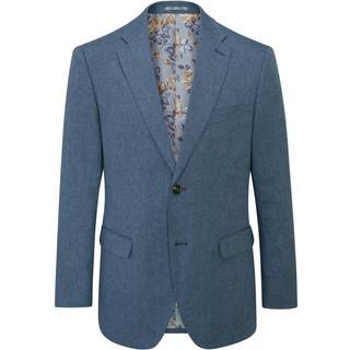 Skopes Skopes Blue Single Breasted Tailored Fit Calvados Linen Blend Suit Waistcoat