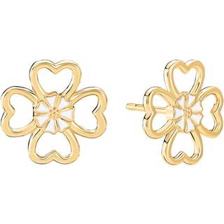 Lund Copenhagen kløver øreringe i forgyldt med margueritter