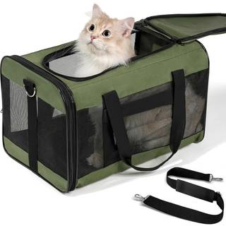 Conlun Cat Carrier Airline-godkendt bldsidet hundebrer med indre sikkerhedssnor Kledyrstransportbrer til sm og mellemstore katte Hvalpe op t