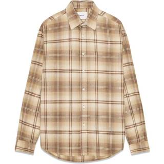 NN07 Deon Flannel Checked Shirt Camel