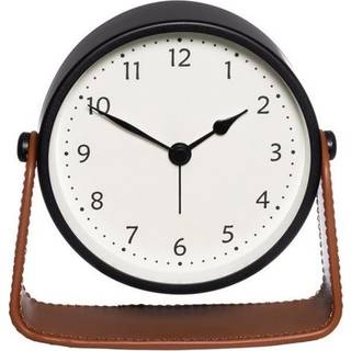 Vækkeur med kunstlæderfod – analog, sort