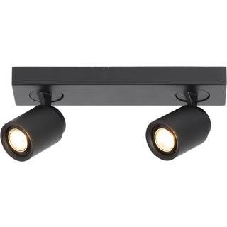Freelight Razza loftspot, sort, længde 38 cm, 2-lys, metal Razza, dæmpbar, Sort, Stue/spisestue, Metal, Moderne
