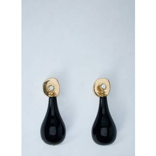 Toteme Onyx gold-plated drop earrings - black - One Size