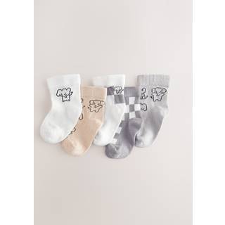 Next Grey Elephant Baby Socks 5 Pack (0mths-2yrs)