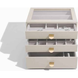 Smykkeskrin med skuffer (2 farver) - Beige - 25,5cm x 20cm x 20cm - Rose