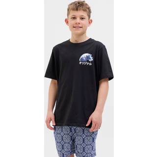 JACK & JONES JUNIOR JACK & JONES JUNIOR Back Graphic Print Short Sleeve Black T-Shirt