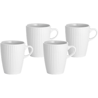 Pillivuyt Plissé krus hvid 27 cl 4 stk.