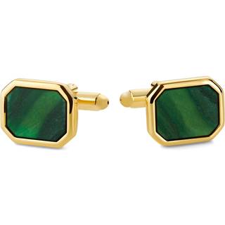 Oktagonale Guldfarvede Manchetknapper med Afrikansk Jade
