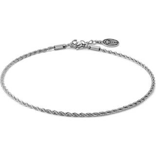 Sølvfarvet Rustfri Stål Reb Ankelkæde