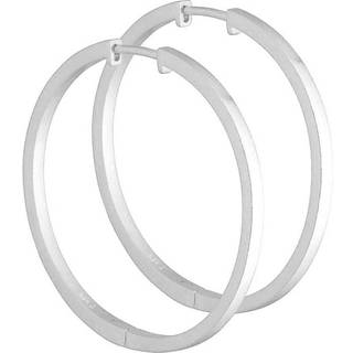 Melissa - 35 mm. creoler i sandblæst sterling sølv med click lås.