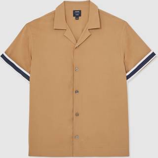 Reiss Reiss Camel Valbonne Reiss Ché Stripe-Cuff Shirt - large