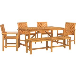 Have Spisebordssæt 6 pcs Brun Massivt akacietræ