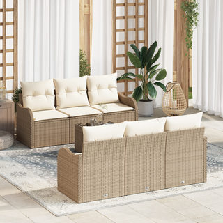 Havesofa Sæt Beige 55 x 55 x 37 cm polyrattan