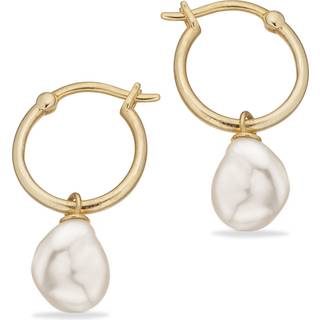 Scrouples øreringe med barok ferskvandsperle i 8 karat guld