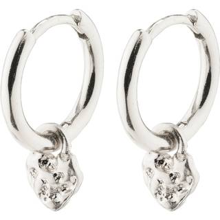 Pilgrim LEAF huggie hoops sølvbelagt