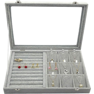 Smykkeskrin med 19 rum - Grå