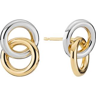 Lund Copenhagen 8 kt. tofarvet guld øreringe, 14x10mm