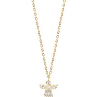 Engel halskæde m. zirkoner, Forgyldt sølv | NOA Kids Jewellery