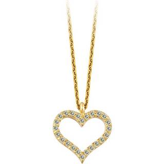 NURAN - Hjerte vedhæng i 14kt. guld m. i alt 0,08ct.