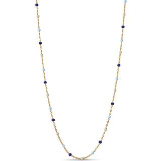 Enamel Lola halskæde forgyldt sølv - N55G - Marine