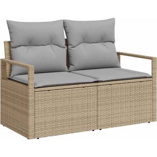 Sofa Sæt 7 pcs Beige og grå polyrattan