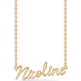 Navnehalskæde i forgyldt sølv - Nicoline