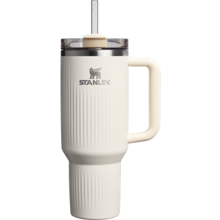 Stanley Quencher H2.O FlowState™ Tumbler krus i rustfrit stål med sugerør Stor Cream Gloss 1180 ml - 1180 ml