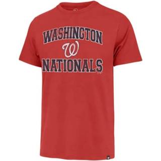 47 MLB Men's Union Arch Franklin Team Color Primært logo Word Mark kortærmet t -shirt - Washington Nationals Red Large