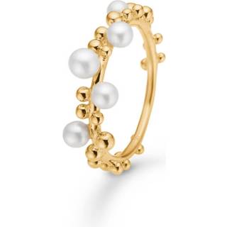 Mads Z Bubbles n´ Pearls ring i 14 karat guld med perle - Str. 56