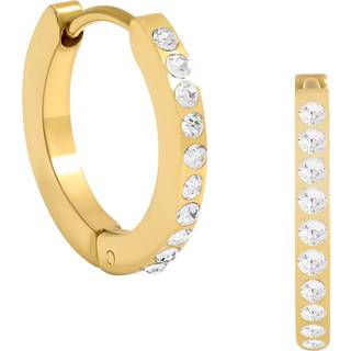 Jon Richard Gold Plated Waterproof Crystal And Polished Huggie Hoop Earrings