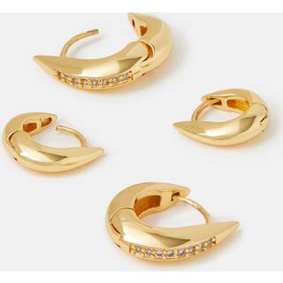 Accessorize Accessorize Gold Tone 2 Pack 14ct Plated Hook Hoop Earrings
