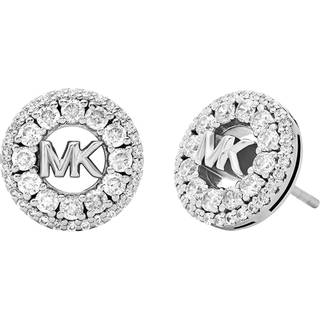Michael Kors Rhodium-Plated Sterling Silver Pavé Logo Stud Women's Earrings MKC1827040
