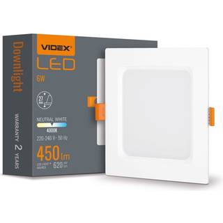 LED Downlight Square 6W - Neutral White - Kulør : Neutral