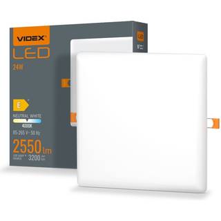LED rammeløs downlight 24W - firkantet, neutral hvid - Kulør : Neutral