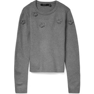 Rose Striktrøje, Medium Grey Melange, M