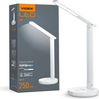 Led genopladelig bordlampe - hvid, forbrug: 5W - Dæmpbar : Dæmpbar, Kulør : Neutral
