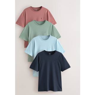 Next Navy/Blue/Pink/Green Regular Fit T-Shirts 4 Pack