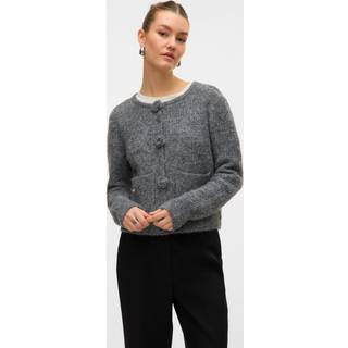 VERO MODA DAME CARDIGAN VMBLOSSOM - Medium grey melange - XS