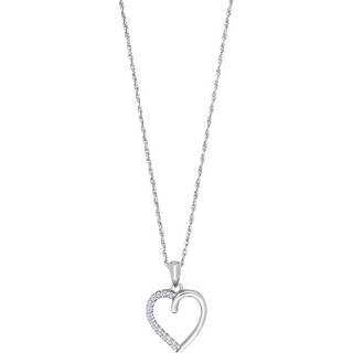 Siersbøl sølvvedhæng hjerte med cubic zirkonia inkl. kæde