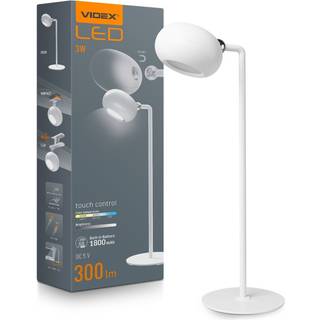 LED bordlampe - genopladelig, hvid - Dæmpbar : 3-step, Kulør : Neutral