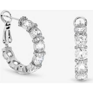 Jon Richard Jon Richard Tone Cubic Zirconia Round Stone Hoop Earrings