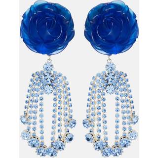 Magda Butrym Embellished floral drop earrings - blue - One Size