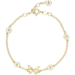 Lund Copenhagen Marguerit armbånd med sommerfugl i forgyldt