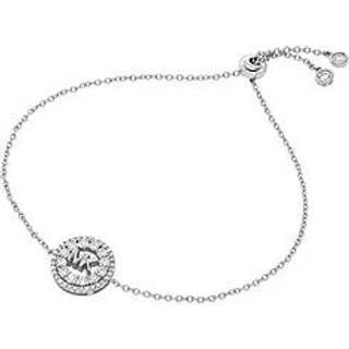 Michael Kors Rhodium-Plated Sterling Silver Pavé Logo Slider Women's Bracelet MKC1828040