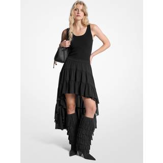 MK Georgette Tiered Skirt - Black - Michael Kors - XXS