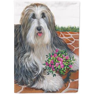 Caroline's Treasures PPP3141CHF SHARDED COLLIE POT OF ROSES HUS FLAG STOR PORCH SLEEVE POLE POIN DECORATIVE UDEN GARD BANNER ARTWORK WALL HANGING
