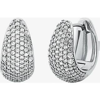 MK Precious Metal-Plated Brass Pavé Teardrop Huggie Earrings - Silver - Michael Kors - ONE SIZE