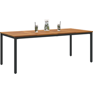 Udendørs borde Naturfarvet og sort 200 x 90 x 75 cm