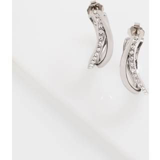 Ted Baker Silver Wayva Crystal Wave Hoops - Silver