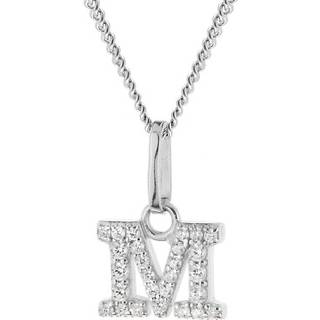 trendor 28240-M Damen-Kette mit Buchstabe M Anhänger 925 Silber Rhodiniert